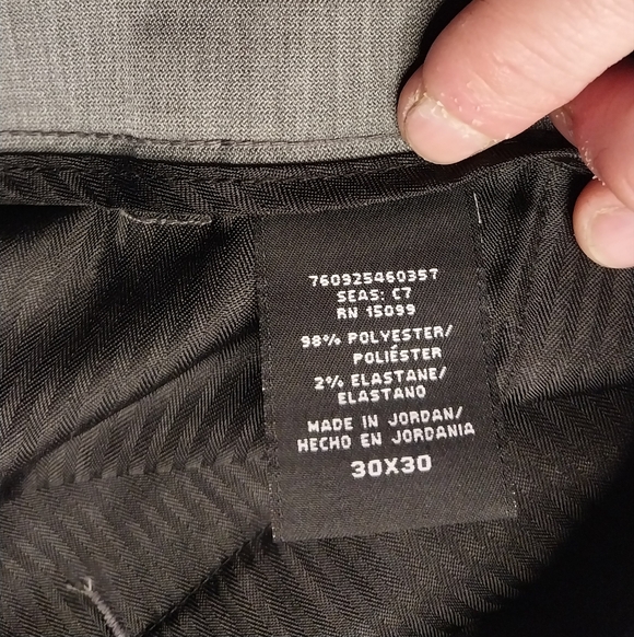 Structure Slim Fit Men's Heather Grey Flat Front Dress Pants 30x30 - Picture 3 of 11